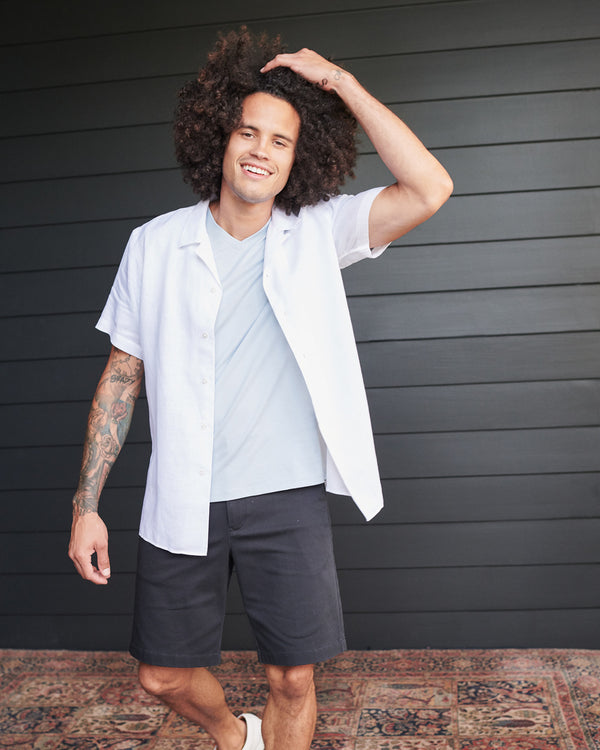 Short-Sleeve Wrinkle-free Linen Shirt