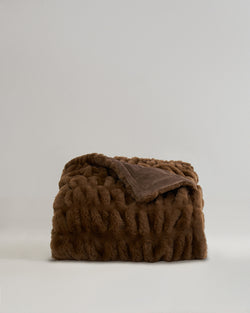 Textured Faux Fur Throw