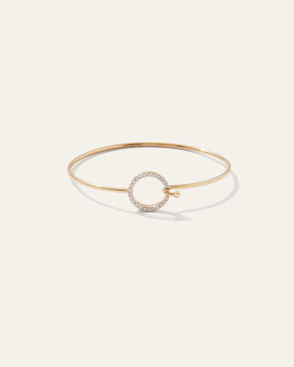 14K Gold Diamond Circle Bracelet