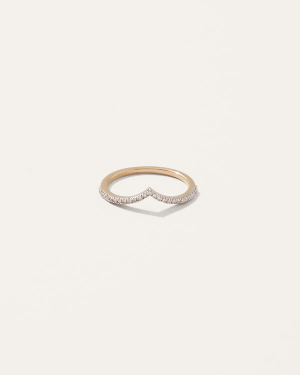 14K Gold and Diamond Wishbone Ring