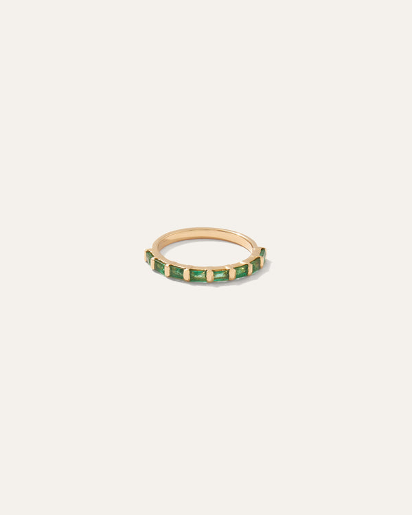 14K Gold Emerald Baguette Band