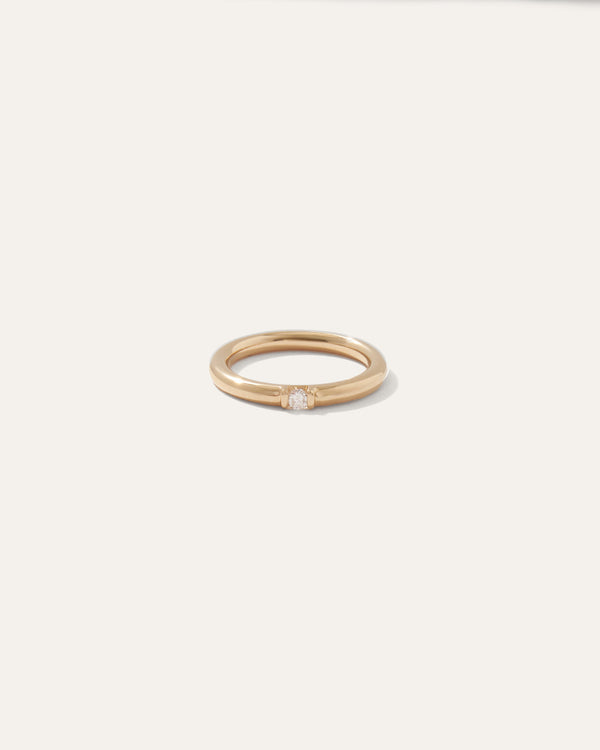 14K Gold Solo Diamond Reese Ring