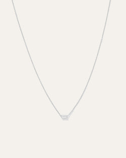 14K Gold Petite Baguette Diamond Necklace