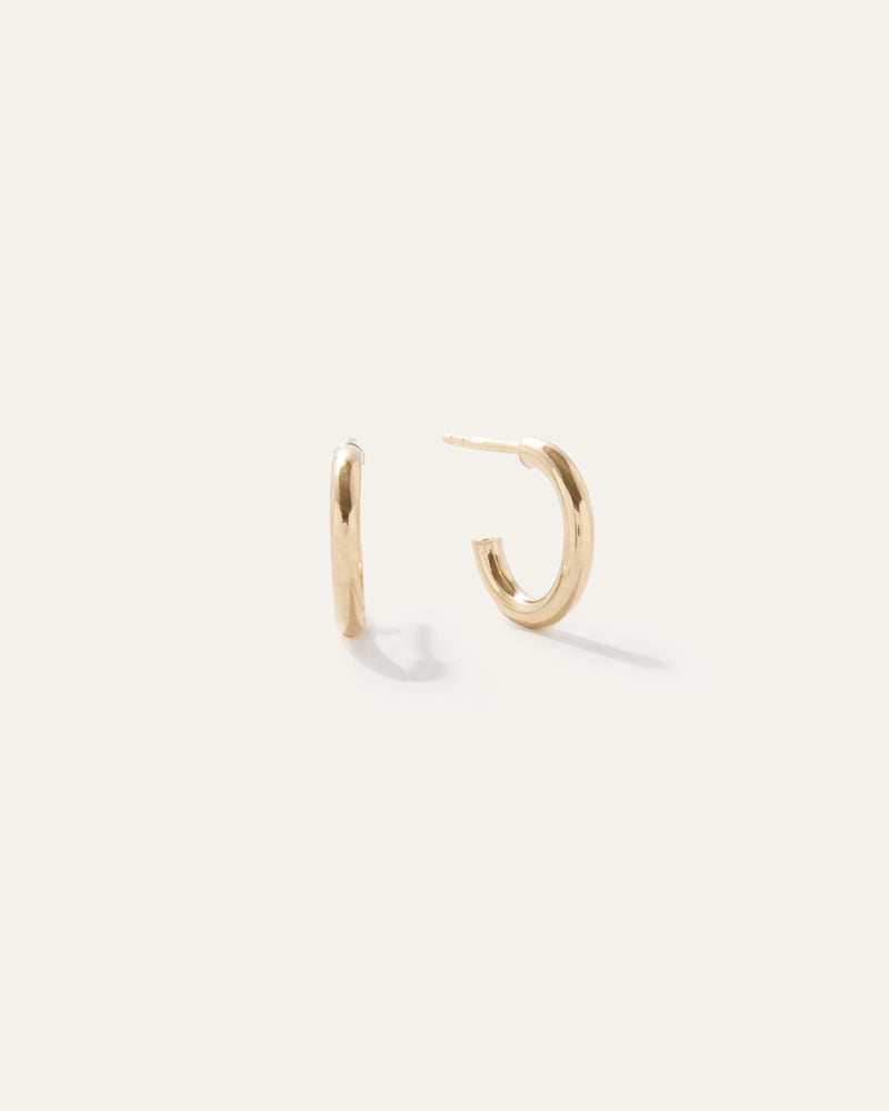 14K Gold Half Huggie Hoops