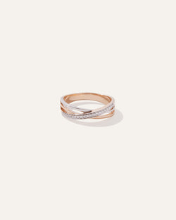 14K Gold Diamond Orbit Ring