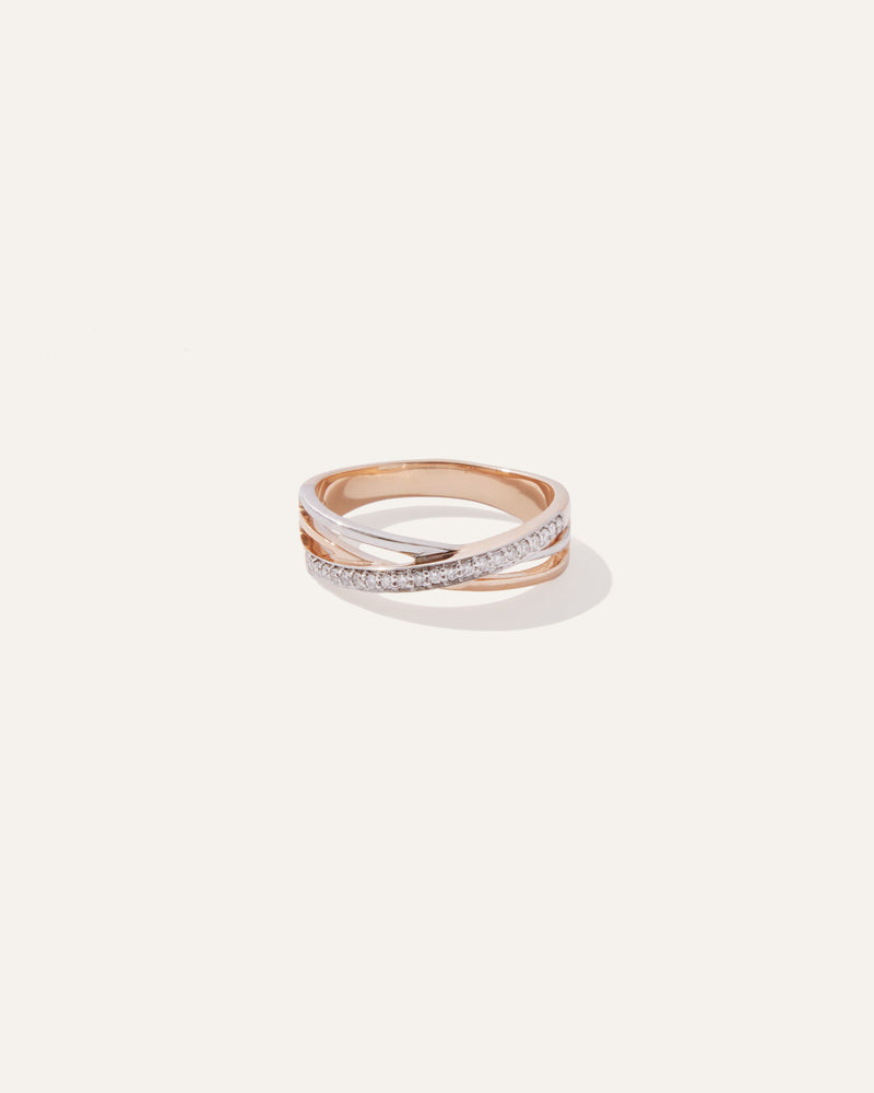 14K Gold Diamond Orbit Ring