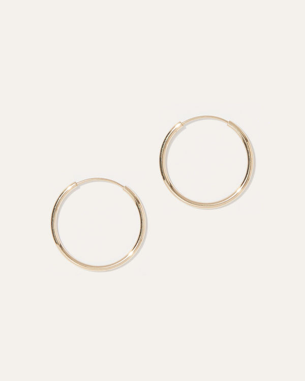 14k Gold Everyday 18mm Hoops