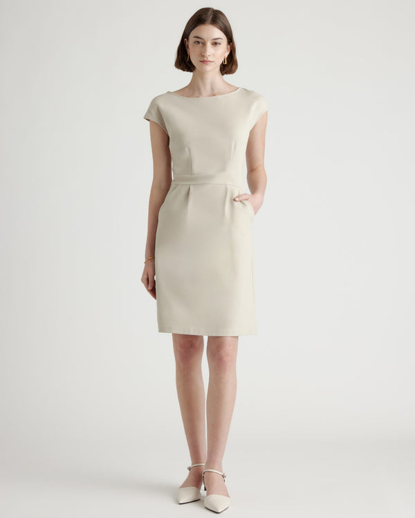 Ultra-Stretch Ponte Cap Sleeve Dress