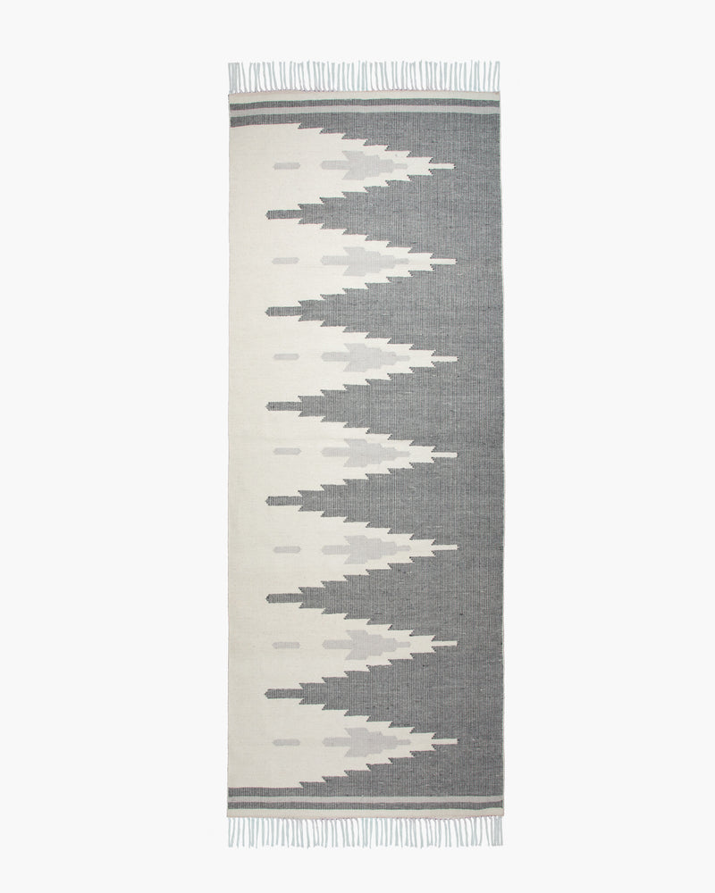 Tonal Peaks Wool Kilim Rug