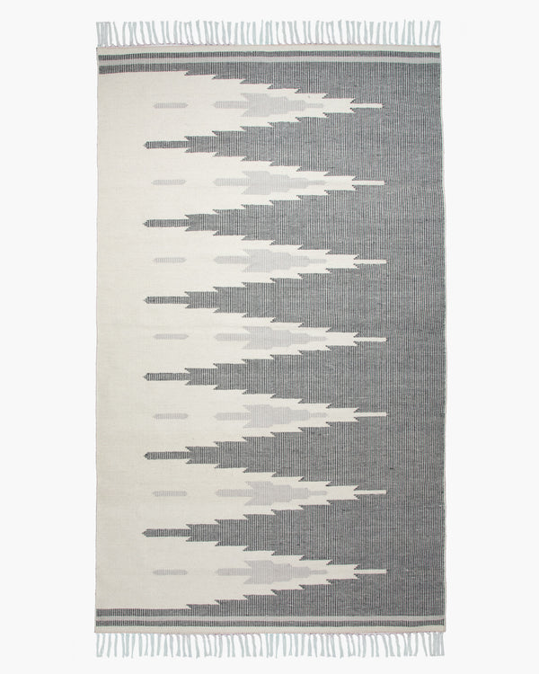 Tonal Peaks Wool Kilim Rug