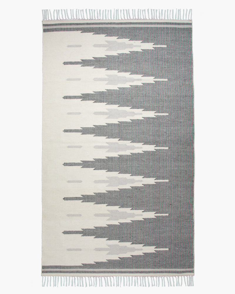 Tonal Peaks Wool Kilim Rug