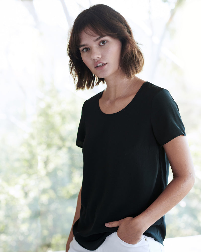 Washable Stretch Silk Tee