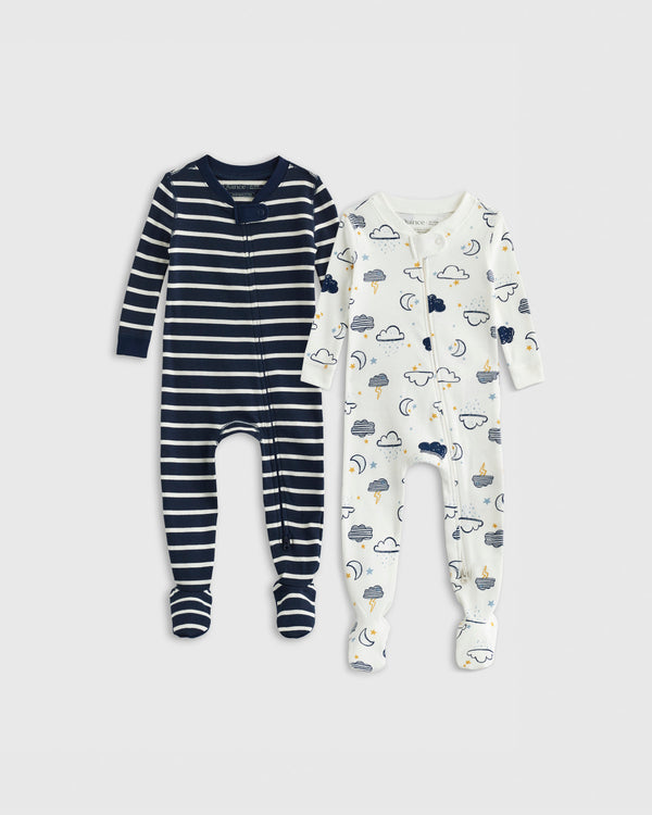 100% Organic Cotton Sleep & Play Footie Pajamas 2-Pack - Baby Gender Neutral
