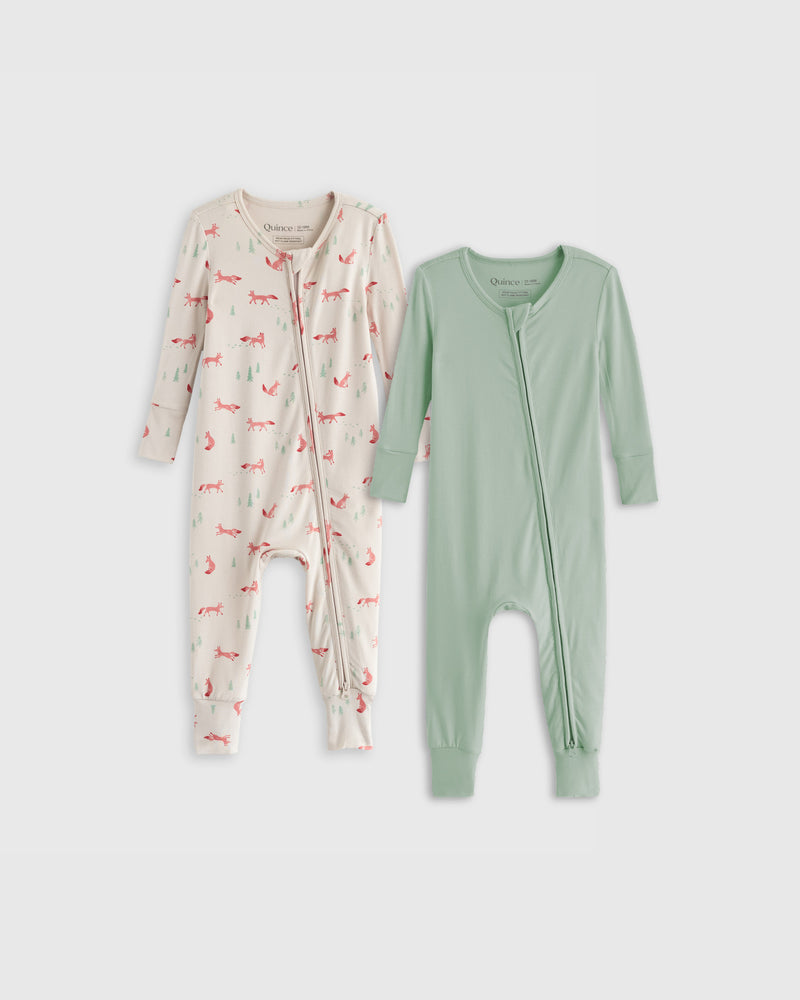 Bamboo One Piece Pajamas 2-Pack