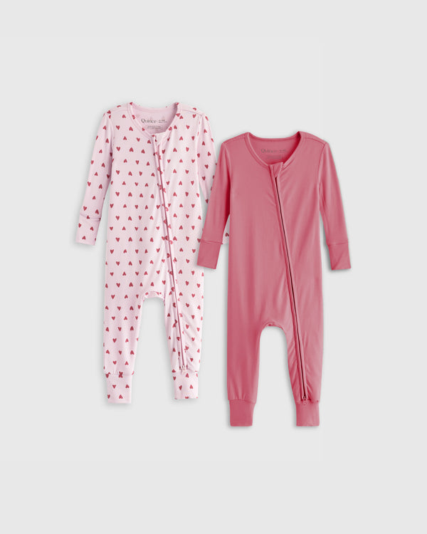 Bamboo One Piece Pajamas 2-Pack - Baby Girl