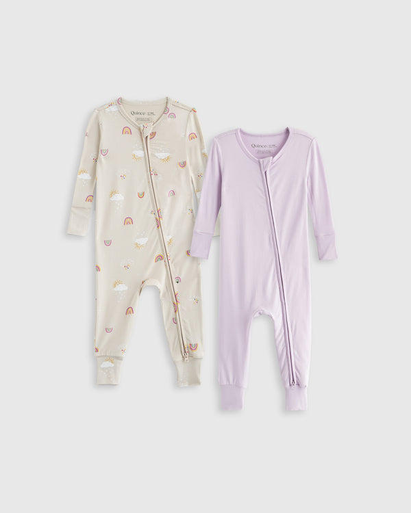 Bamboo One Piece Pajamas 2-Pack - Baby Girl