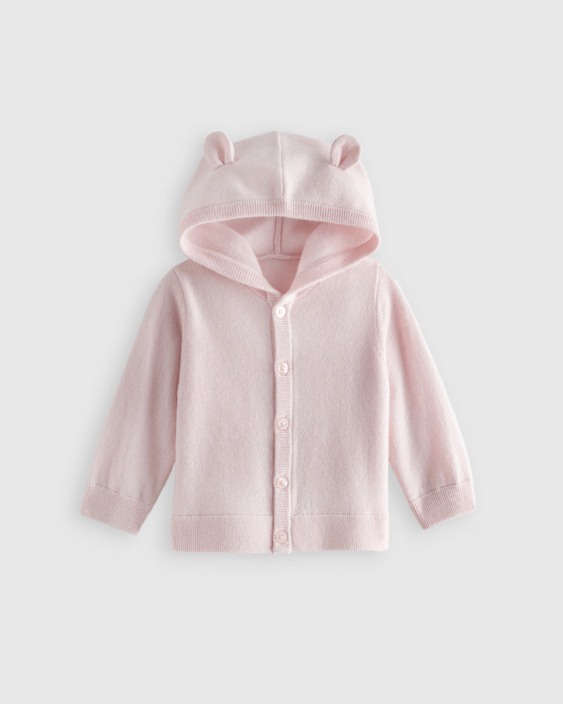 Washable Cashmere Hooded Cardigan