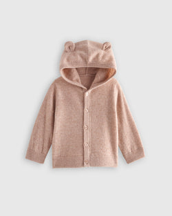 Washable Cashmere Hooded Cardigan