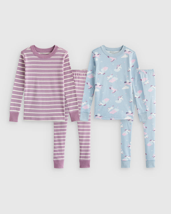 100% Organic Cotton Tight Fit Sleep 2-Pack - Kid Girl