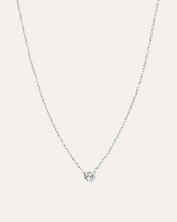 14K Gold Diamond Bezel Necklace1