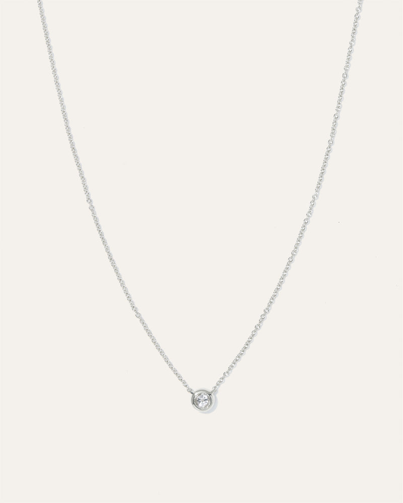 14K Gold Diamond Bezel Necklace1