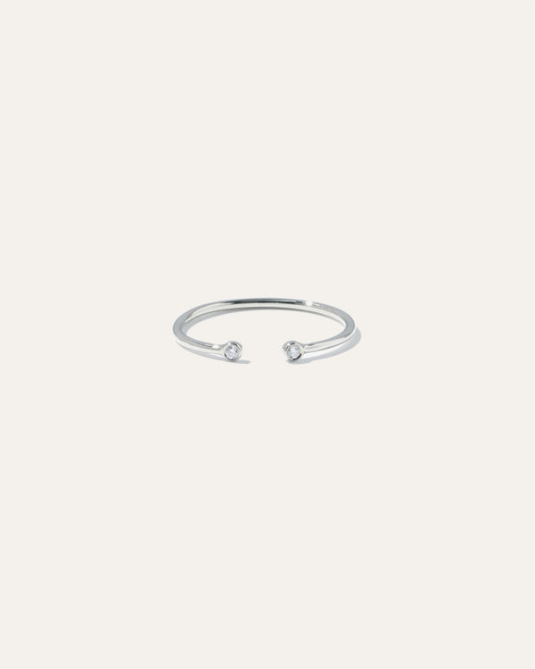 14K Gold Diamond Bezel Open Ring