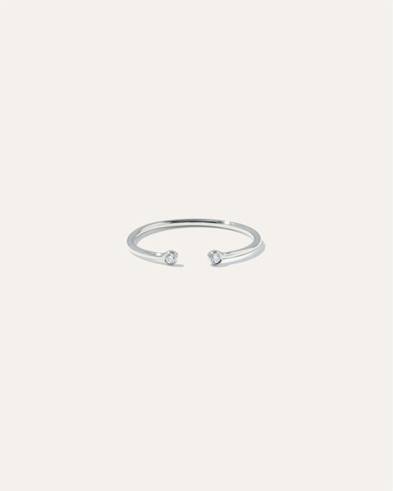 14K Gold Diamond Bezel Open Ring