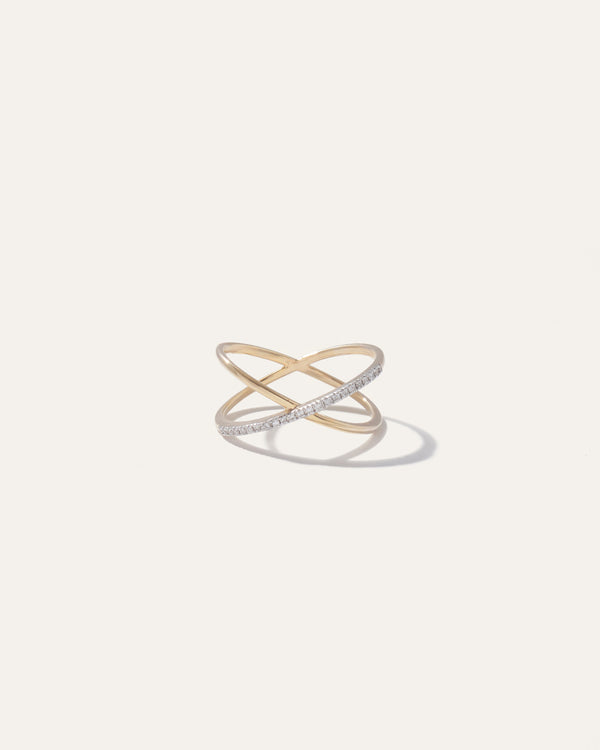 14K Diamond Pave Delana Crossover Ring