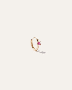 14k Gold Gemstone Solo Mini Hoop Automation