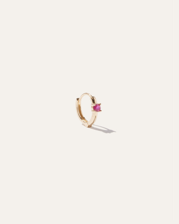 14k Gold Gemstone Solo Mini Hoop Automation