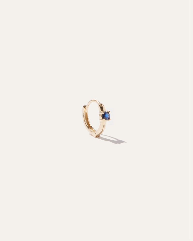 14k Gold Gemstone Solo Mini Hoop Automation