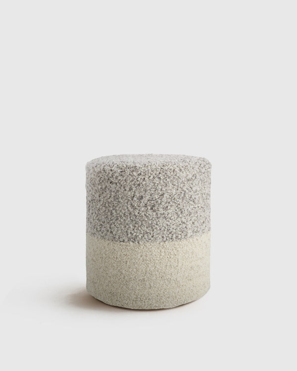 Two Tone Wool Pouf