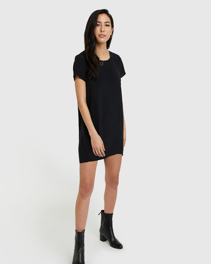 Washable Stretch Silk Tee Dress