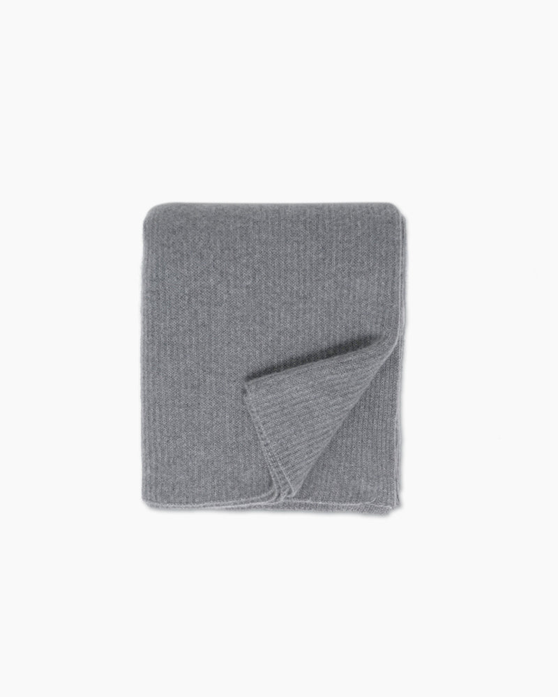 Ribbed Knit Cashmere Throw