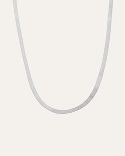 Silver Bold Herringbone Chain Necklace