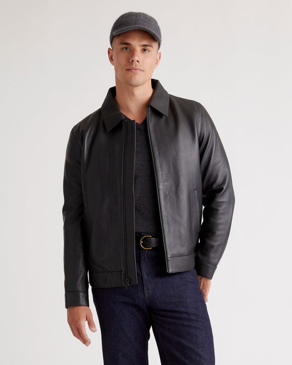 100% Leather Harrington Jacket