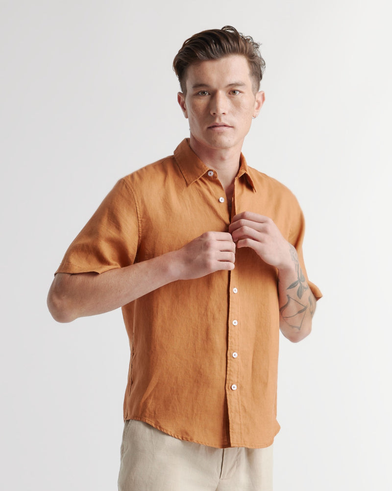 100% European Linen Short Sleeve Shirt