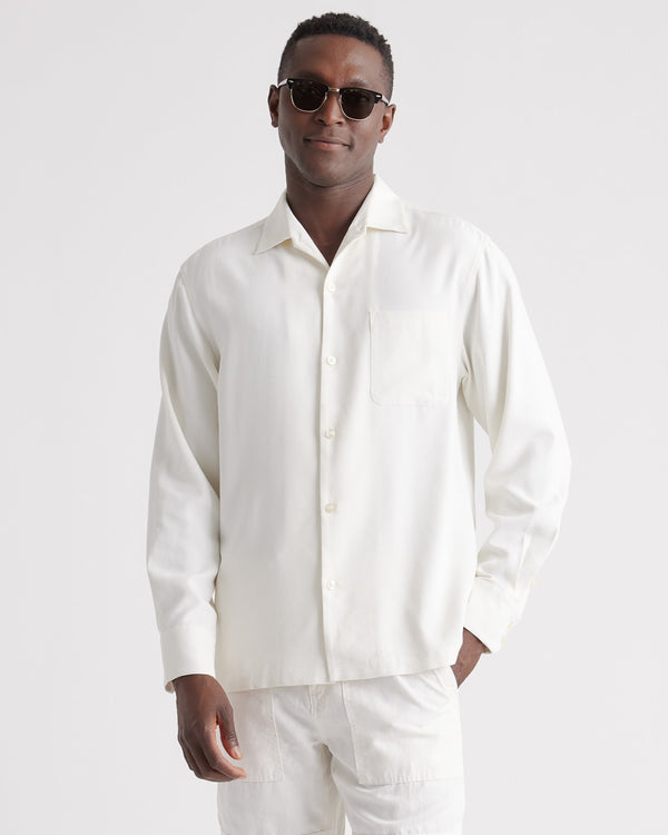 100% Silk Twill Long Sleeve Shirt