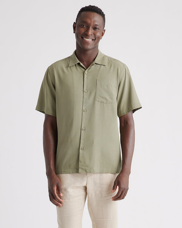 100% Silk Twill Short Sleeve Camp Shirt