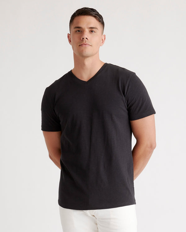 100% Organic Cotton Slub V-Neck Tee