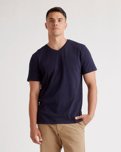 100% Organic Cotton Slub V-Neck Tee