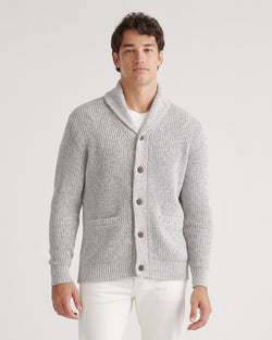 100% Organic Cotton Shawl-Collar Cardigan Sweater