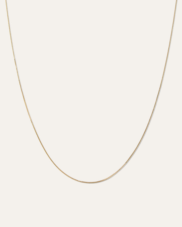 14K Gold Petite Box Chain Necklace