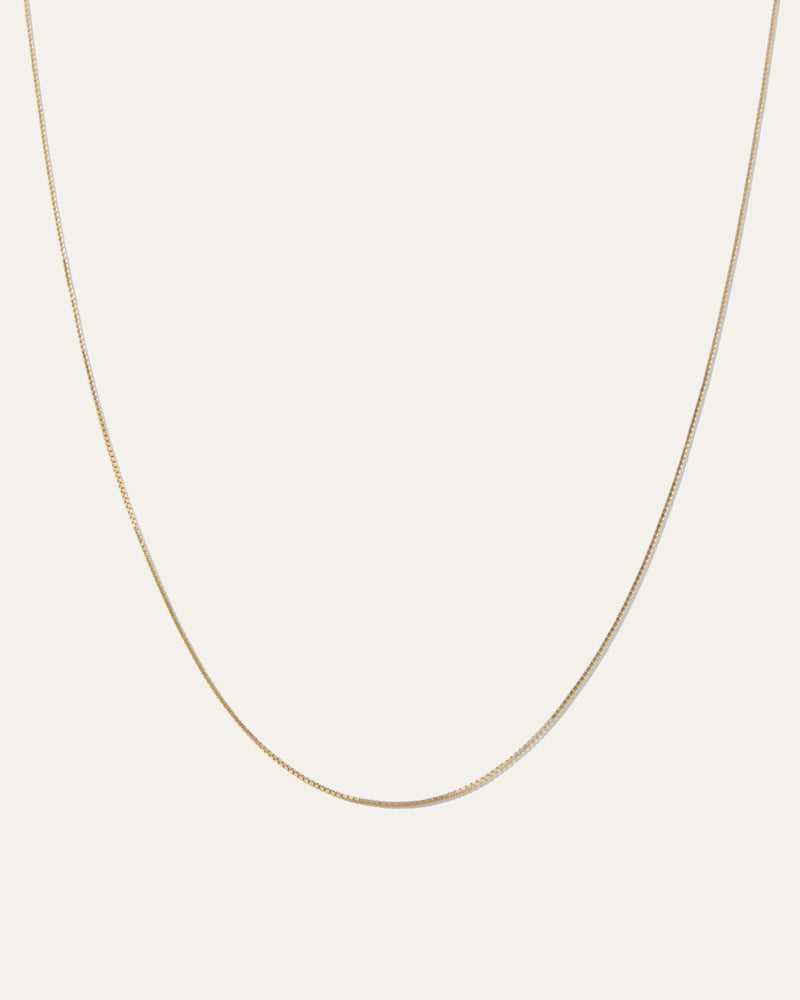 14K Gold Petite Box Chain Necklace