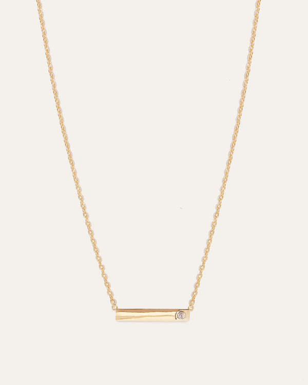 White Sapphire Bar Necklace