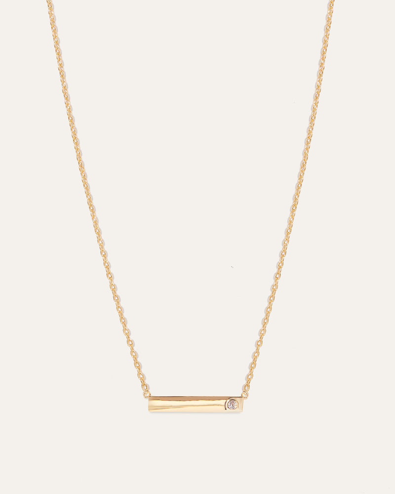 White Sapphire Bar Necklace