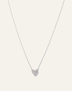 14K Gold Dainty Diamond Mini Heart Necklace