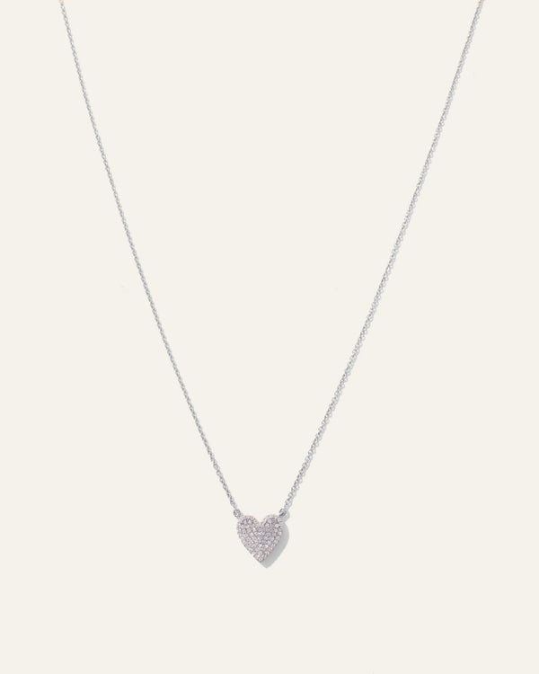 14K Gold Dainty Diamond Mini Heart Necklace