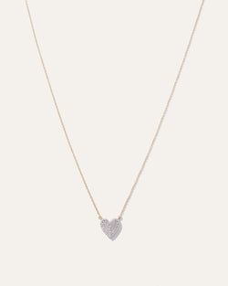 14K Gold Dainty Diamond Mini Heart Necklace