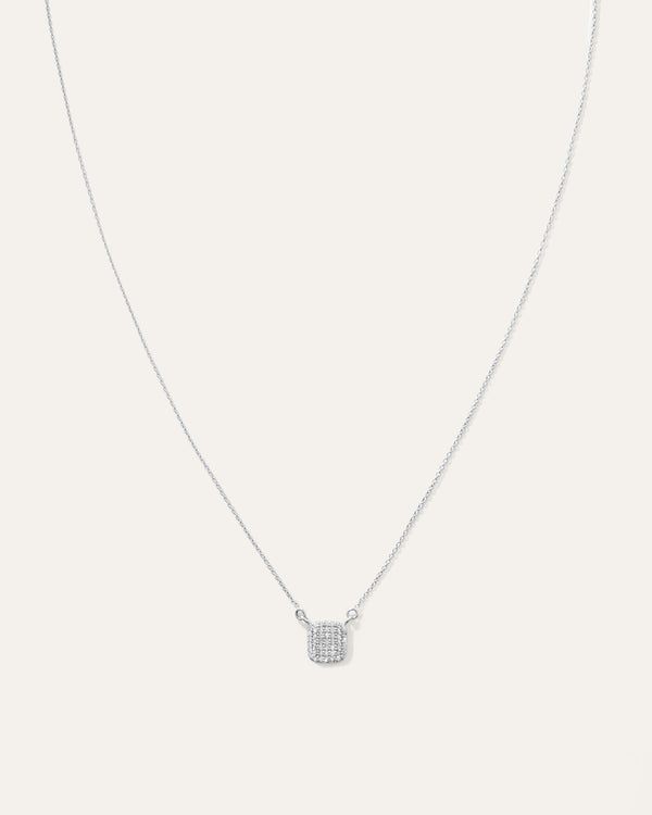 14K Diamond Pave Cushion Carine Necklace